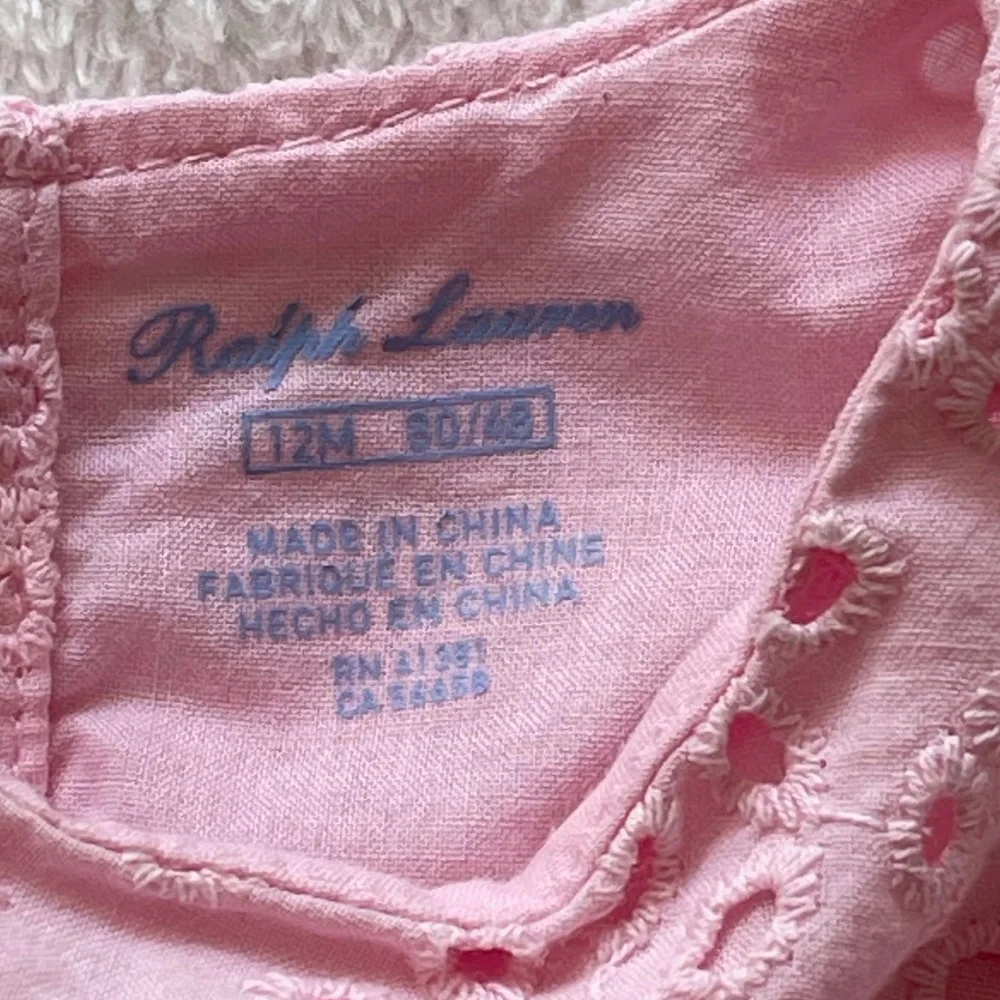 NWOT Ralph Lauren Pink Eyelet Ruffle Top 12 Month